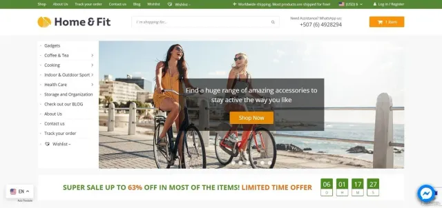 Home & Fitness website