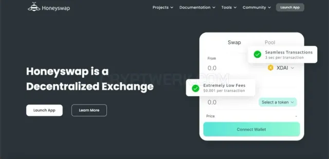 Honeyswap website