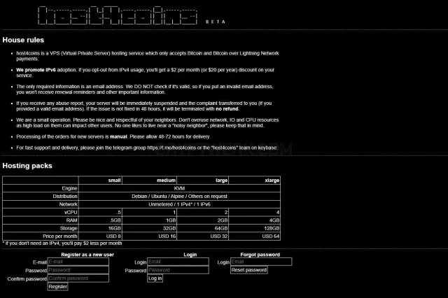 host4coins website