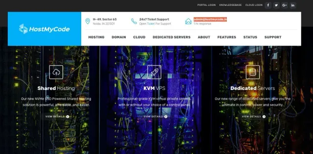 Hostmycode.in website