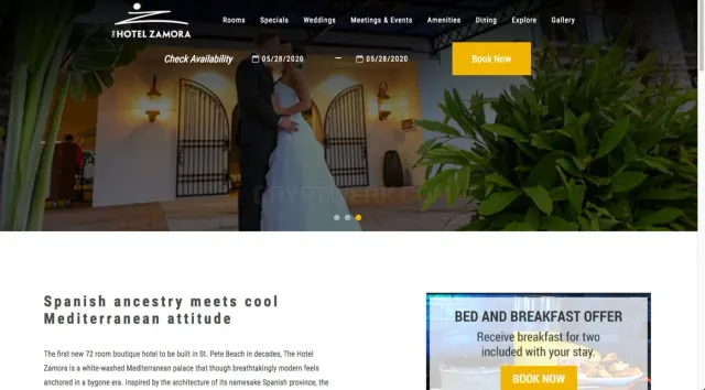 Hotel Zamora website