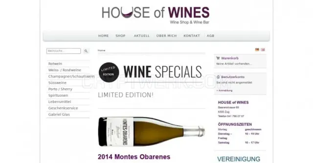 House Of Wines website