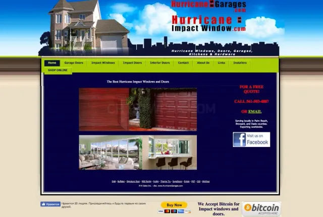 Hurricane Garages website