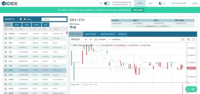 IDEX website