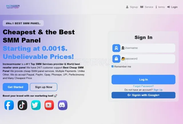 Incresermaster website