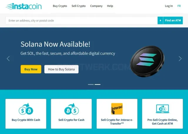 Instacoin ATM website