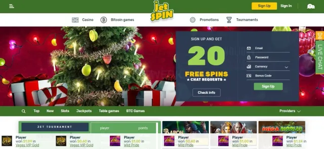 Jetspin Casino website