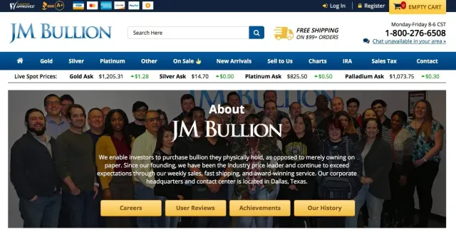 JMbullion website