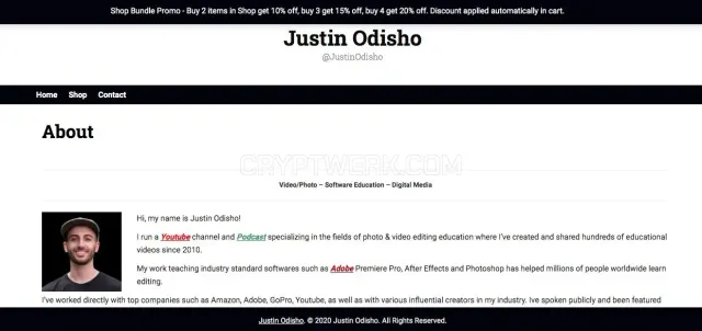 justin Odisho website