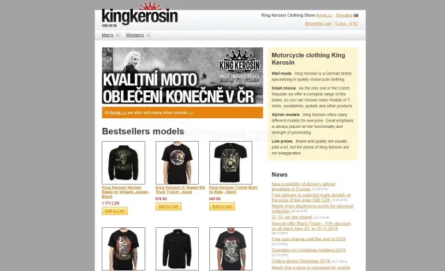 Kingkerosin.cz website
