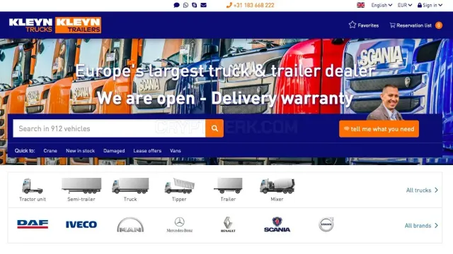 Kleyn Trucks website