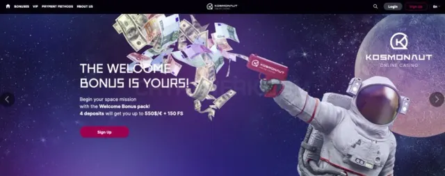 Kosmonaut Casino website