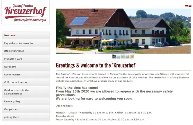 Kreuzerhof.at website