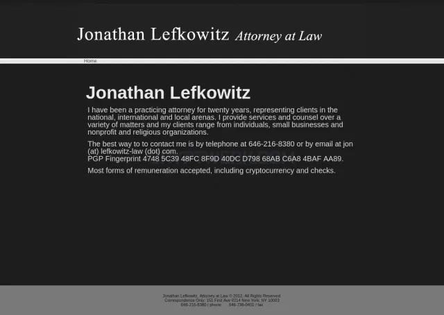 Lefkowitz-law.com website
