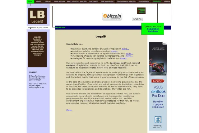 Legalb.co.za website