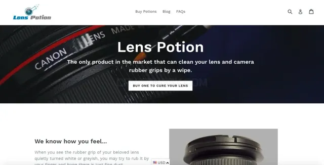 Lens Potion website