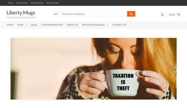 Liberty Mugs website