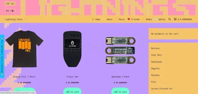 Lightning Store website