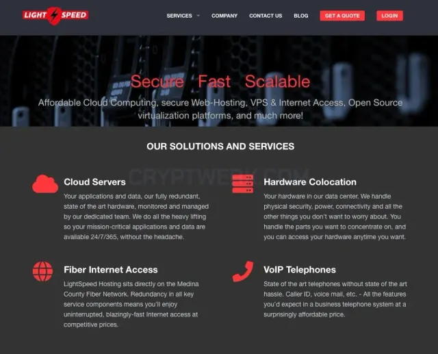 LightSpeed Hosting website