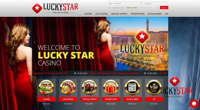 LuckyStar Casino website