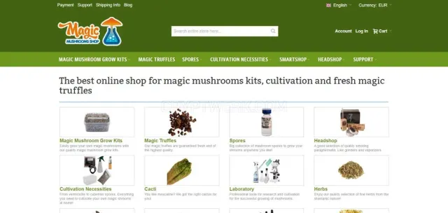 Magic Mushrooms Shop website