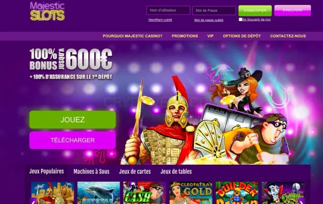 Majestic Slots website