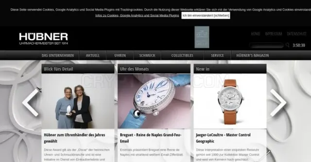 Master watchmaker Hübner website