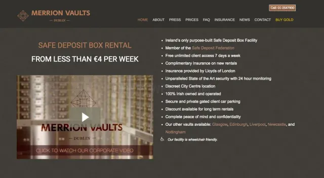 Merrion Vaults website