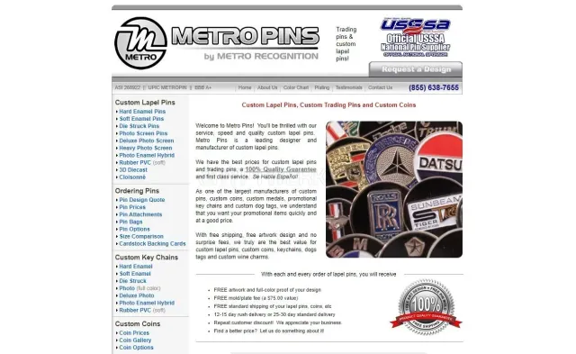 Metropins.com website