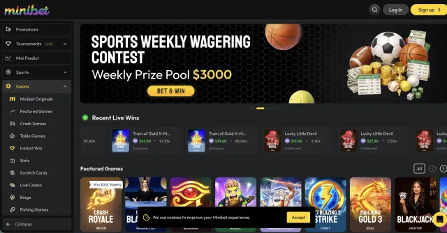 Minibet Games website