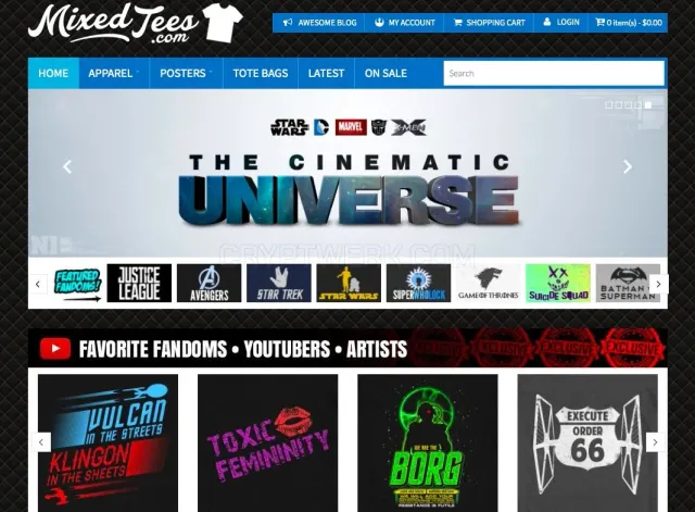 Mixed Tees website