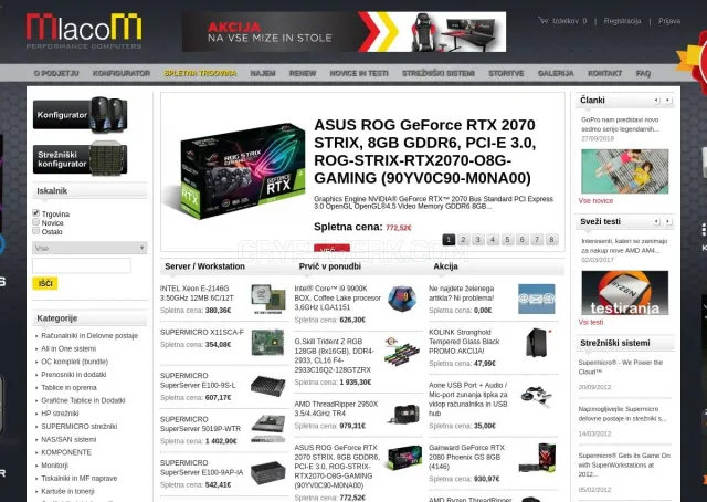 Mlacom.si website