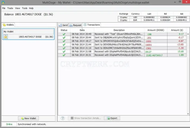 MultiDoge Wallet website