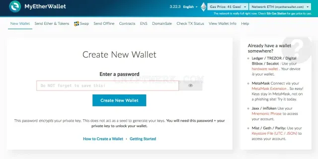 MyEtherWallet website