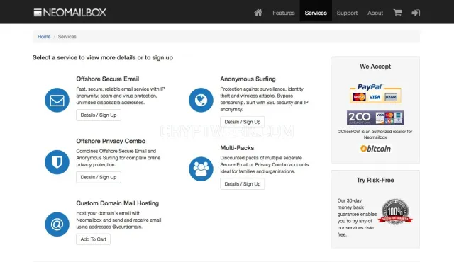 Neomailbox.com website
