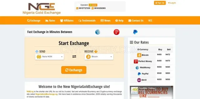 NigeriaGoldExchange website