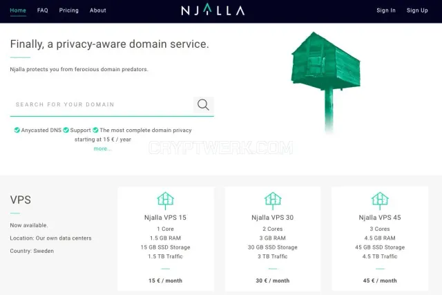 Njalla website