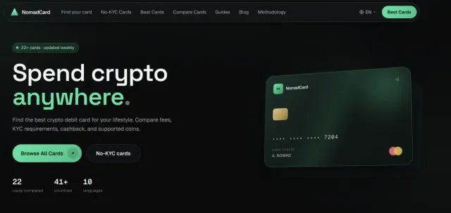 NomadCard website