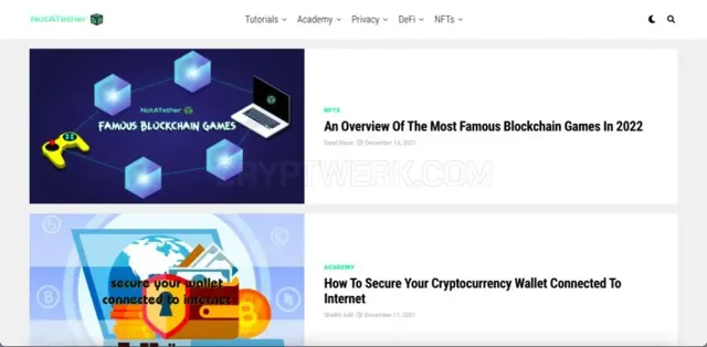NotATether website