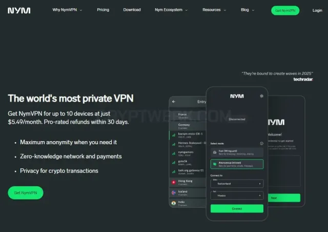 NYM Technologies SA website