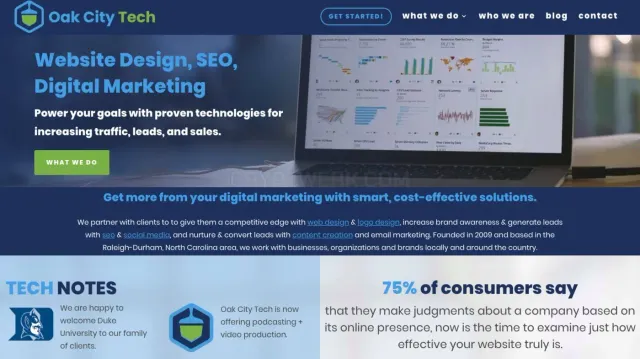 Oak City Tech website