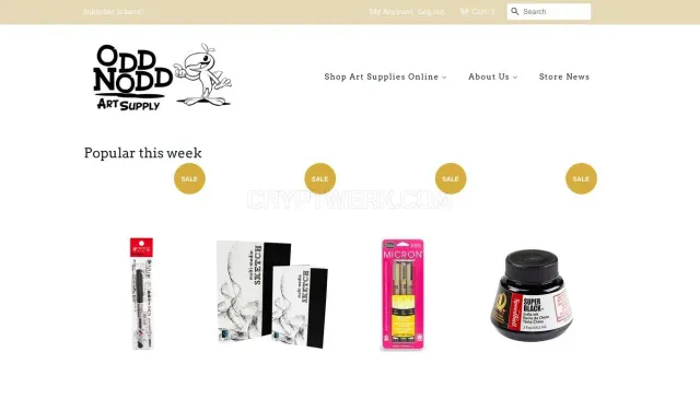 Odd Nodd Art Supply website