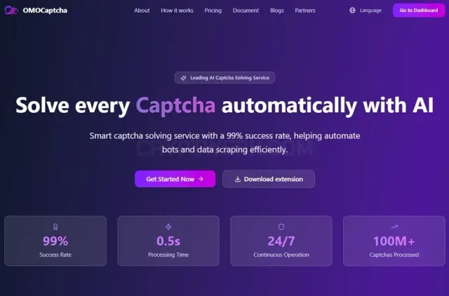 OMOcaptcha website