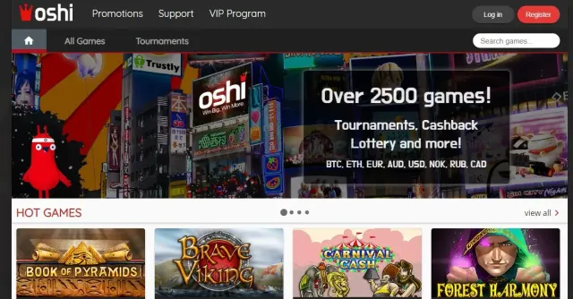 Oshi Casino website