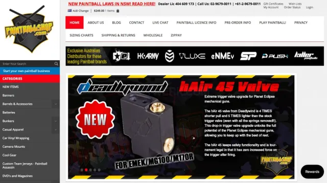 Paintball Shop website