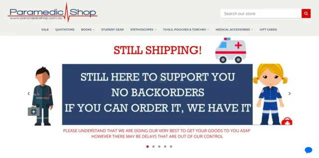 Paramedic Shop website
