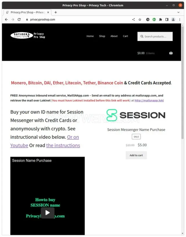 Privacy Pro Shop website