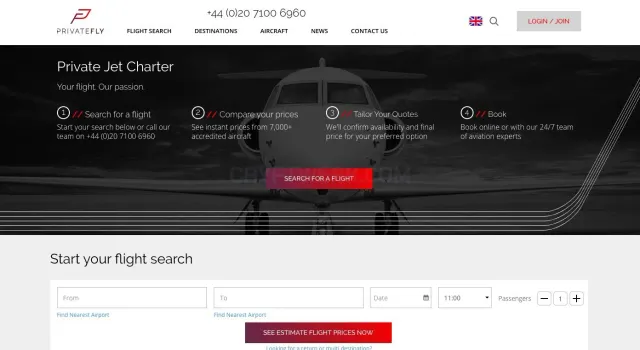 PrivateFly website