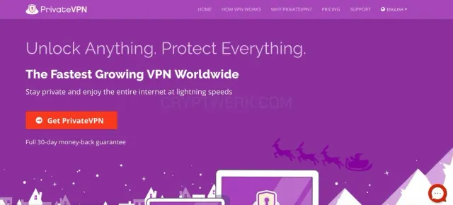 PrivateVPN website