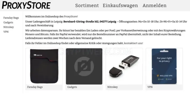 ProxyStore - physical goods website